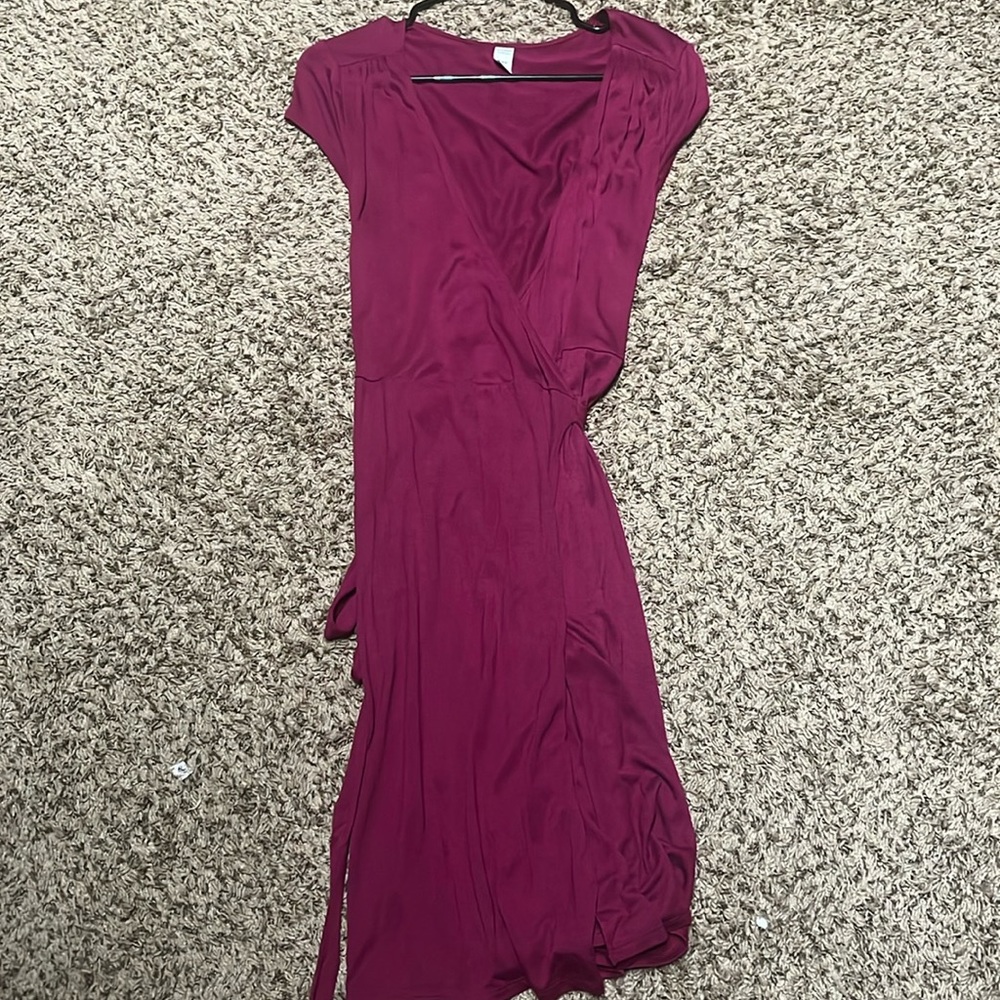 Burgundy Wrap Dress.